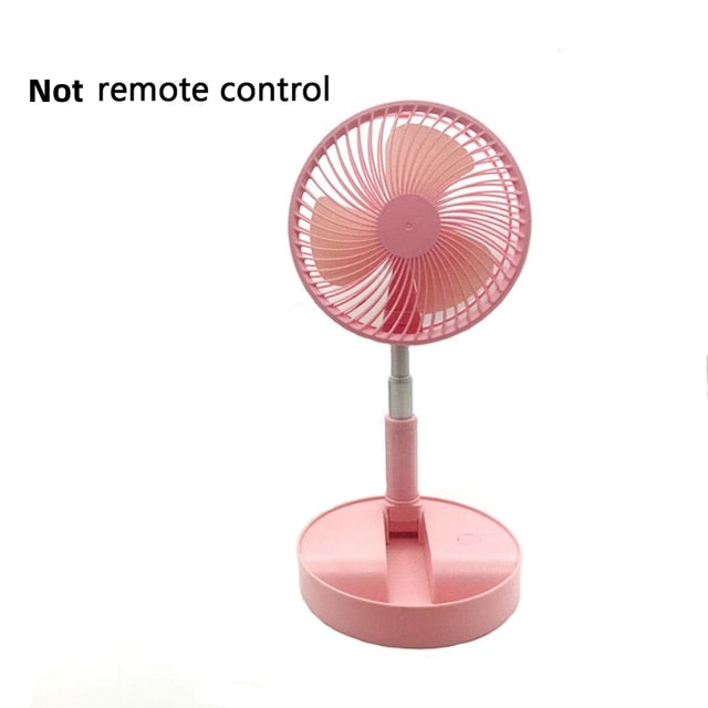 Portable 7200mAh Folding Retractable Floor Low Noise Remote Control Fan Outdoor Rechargeable Summer Fan Bedroom Desk Cooling