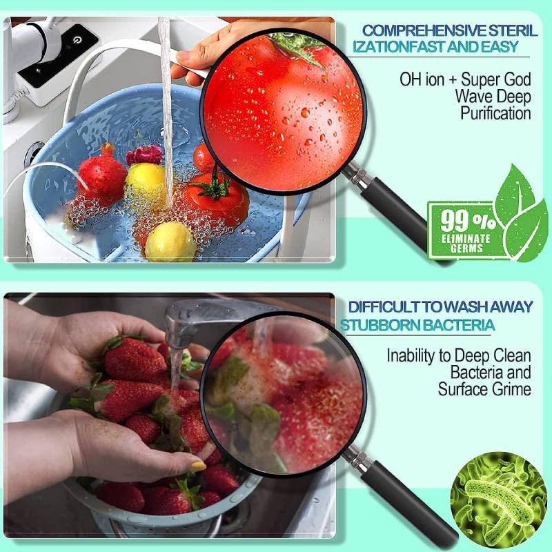 REUP Protable Fruit Vegetable Washing Machine Capsule Shape Wireless Food Purifier Household Pesticide Disinfection vegetables